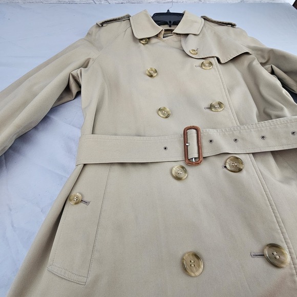 Vintage Burberrys Sz 10 XL Plus Trench Coat Double Breasted Belted Wool Lined - Picture 16 of 16